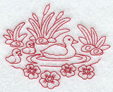 Spring Ducks (Redwork)