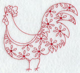 Country Rooster III (Redwork)