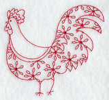 Country Rooster III (Redwork)
