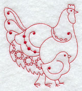 Country Hen III (Redwork)