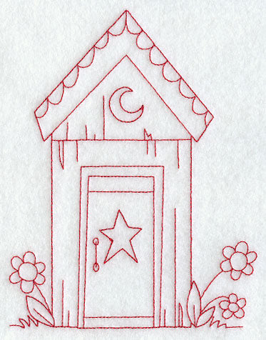 Country Outhouse (Redwork)