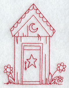 Country Outhouse (Redwork)