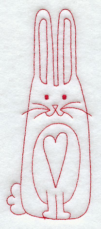 Country Bunny (Redwork)