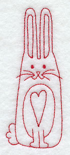 Country Bunny (Redwork)