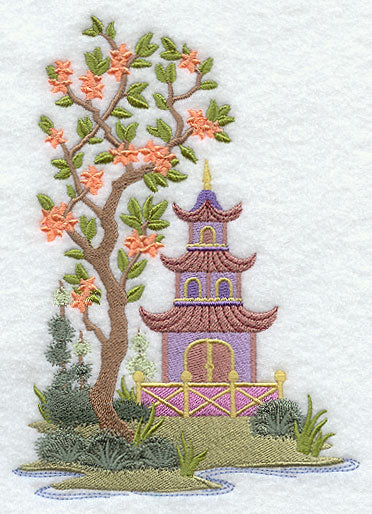 Chinoiserie Pagoda Panel