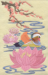 Chinoiserie Mandarin Duck Panel