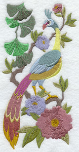 Chinoiserie Green Peafowl Panel