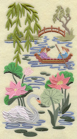 Chinoiserie Swan Scene Panel