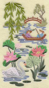 Chinoiserie Swan Scene Panel