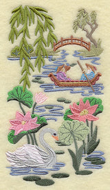 Chinoiserie Swan Scene Panel
