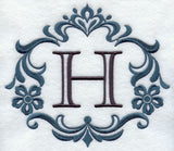 Damask Letter H - 7 inch