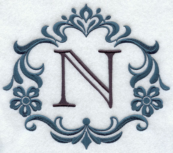 Damask Letter N - 7 Inch