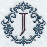 Damask Letter J - 7 Inch