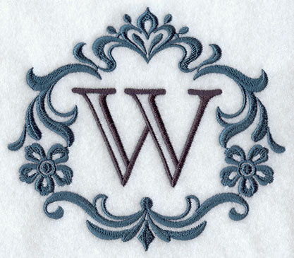 Damask Letter W - 7 Inch