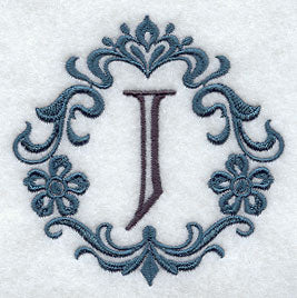 Damask Letter J - 7 Inch