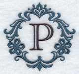 Damask Letter P - 7 Inch