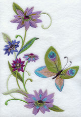 Peacock Butterfly and Flowers