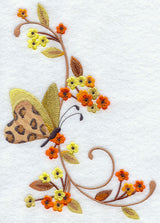 Leopard Butterfly and Flowers