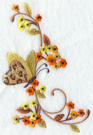 Leopard Butterfly and Flowers