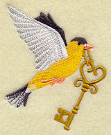 Antique Birdcage Key and Bird