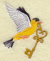 Antique Birdcage Key and Bird