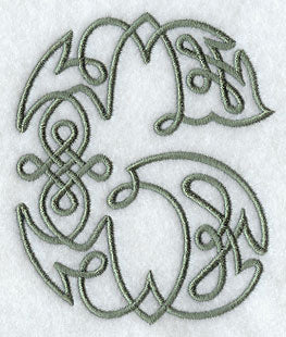 Celtic Knotwork Number 6 - 5 Inch