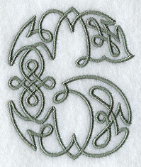 Celtic Knotwork Number 6 - 5 Inch
