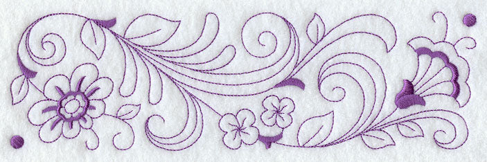 Spring Flower Border (Redwork)