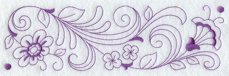 Spring Flower Border (Redwork)