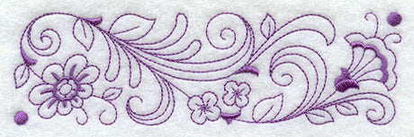 Spring Flower Border (Redwork)