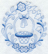 Easter Basket Circle (Redwork)