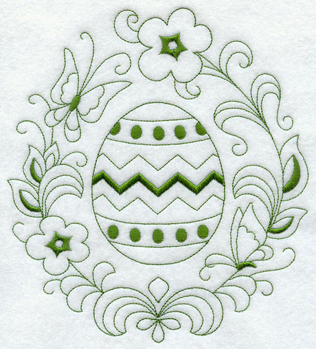 Easter Egg Circle (Redwork)