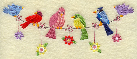 Birds on a Wire Clothesline