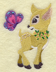 Frolicking Deer and Butterfly