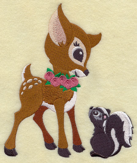 Frolicking Deer and Skunk