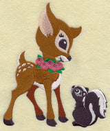 Frolicking Deer and Skunk