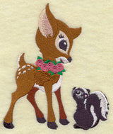 Frolicking Deer and Skunk