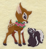 Frolicking Deer and Skunk