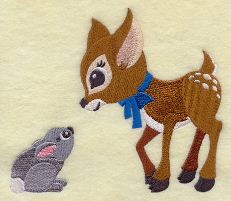 Frolicking Deer and Bunny