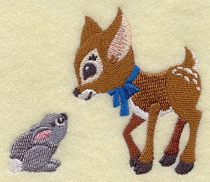 Frolicking Deer and Bunny