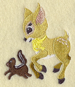 Frolicking Deer and Chipmunk
