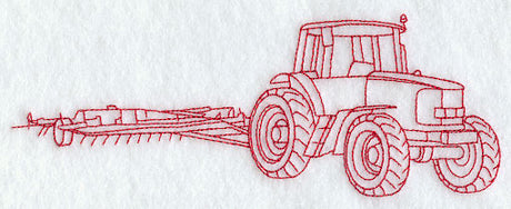 Tractor and Plow (Redwork)