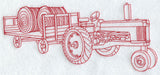 Tractor and Hay Wagon (Redwork)