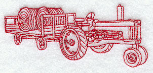 Tractor and Hay Wagon (Redwork)
