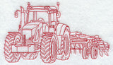Tractor with Cultivator (Redwork)