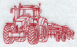 Tractor with Cultivator (Redwork)