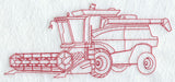 Tractor with Combine (Redwork)