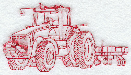 Tractor with Planter (Redwork)