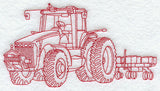 Tractor with Planter (Redwork)