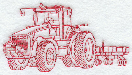 Tractor with Planter (Redwork)